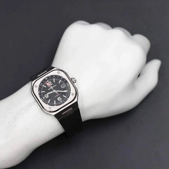 Bell & Ross BR05 BLACKSTEEL BR05G-BL-ST/SRB GMT Automatic Date 90275872 - Picture 2 of 8